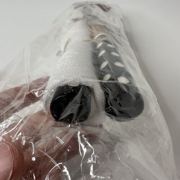 MacKenzie Childs Dotty Salad Serving Set Wood With Black White Polka Dot Handle - Picture 16 of 16